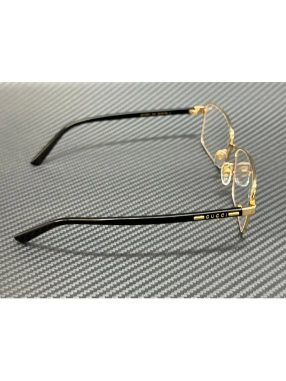 New Gucci Men Gold Black Eyeglasses 59-18-145